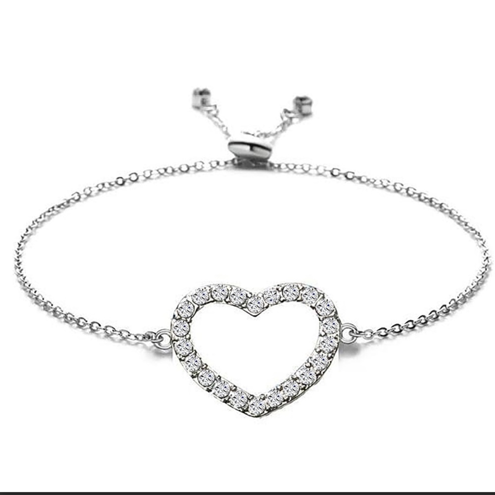 Silver Heart Swavorski Crystal Bracelet